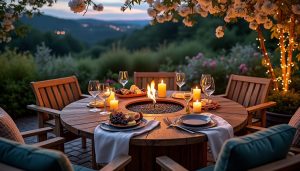 découvrez la table de jardin avec brasero intégré, l'accessoire idéal pour vos soirées en extérieur. profitez de moments conviviaux autour d'un feu chaleureux tout en dînant confortablement. transformez vos espaces extérieurs en un havre de paix et de convivialité.